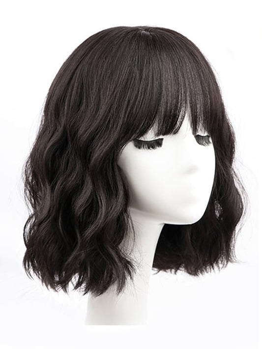 Bangs Air Length With 33CM Wig Wavy Brown