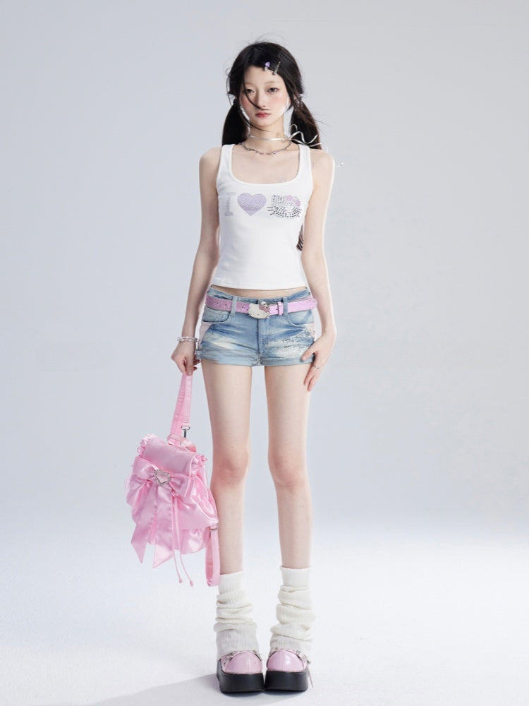 Y2K Pink Kitty Glamorous Waist Belt
