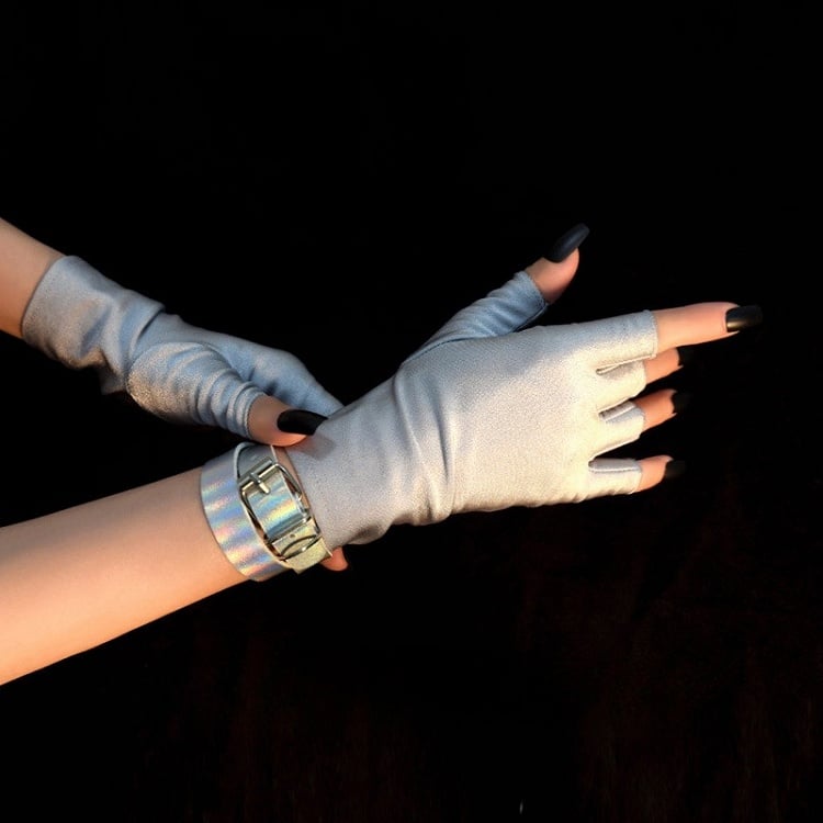 Finger Silver Bracelet Gloves + Cyberpunk