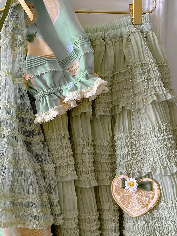 Beaded Heart-shaped Necklace Pendant Lemon Embroidery