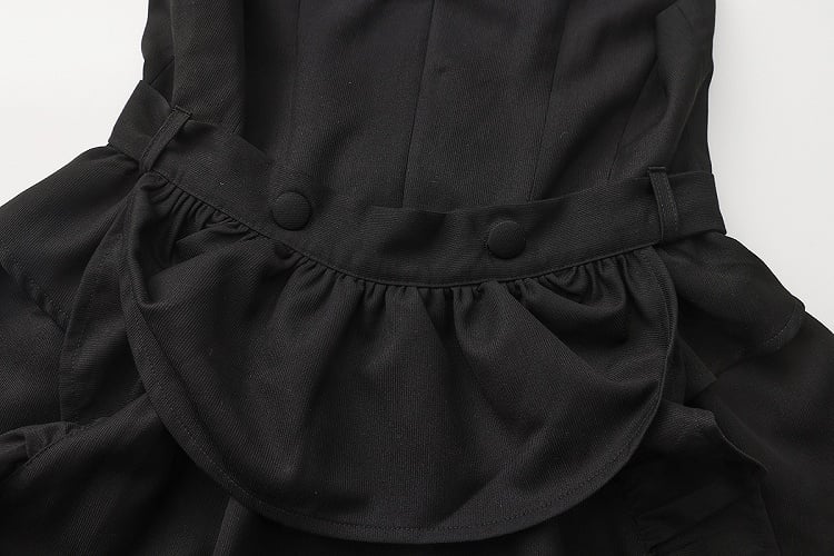 Kragen Revers Ouji Detail Weste Rüschen Schleppe Lolita Abnehmbar Schwarz mit