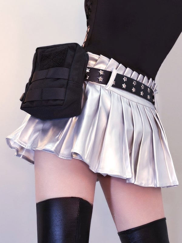 Ceinture Cyberpunk noire avec sac banane