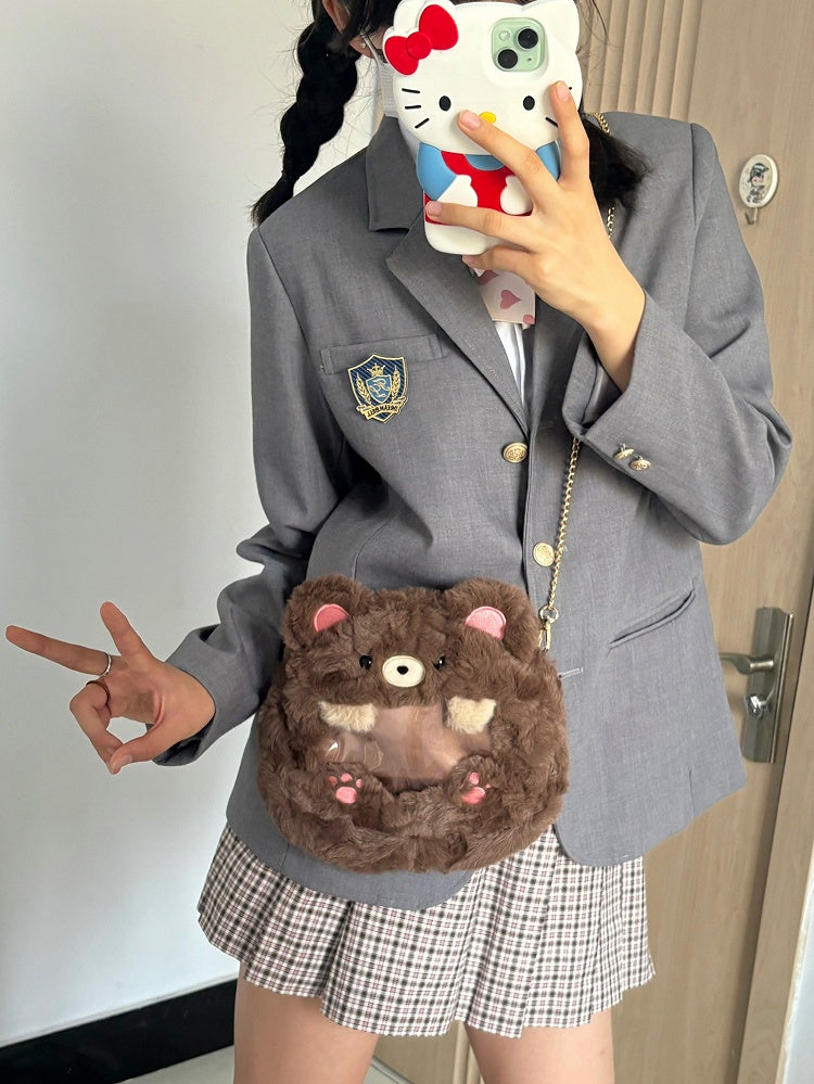 Bear Bag Cute Crossbody Brown Ita Plush