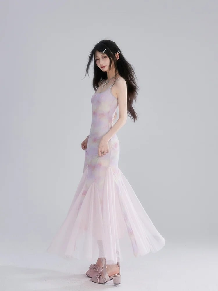 Colorful Tulle Slip Dress Mermaid Skirt