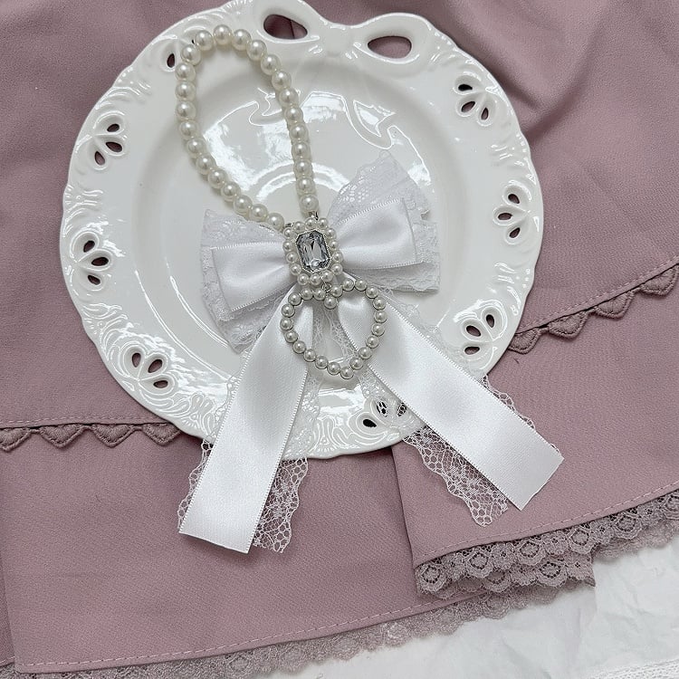 Jirai Kei Strasssteine verziert Perlen Herz Charm Bowknot Charm