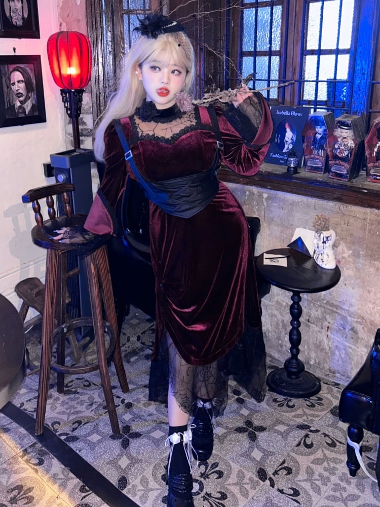 Schwarzer Gothic-Korsettgürtel in Übergröße
