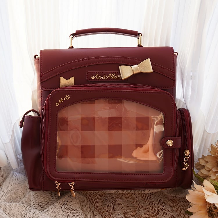 Ita And Window With Decoration Bow Red Bag Transparent 2-Way Wine