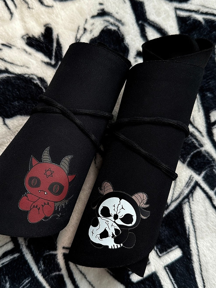 Mit Hut Weiß Schutz Schwarz Gothic Reaper Print Grim and Sun
