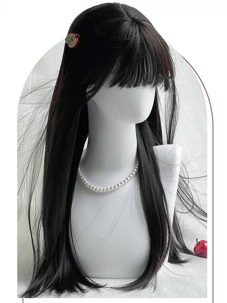 Air 70CM Straight Wig Length Bangs Black With