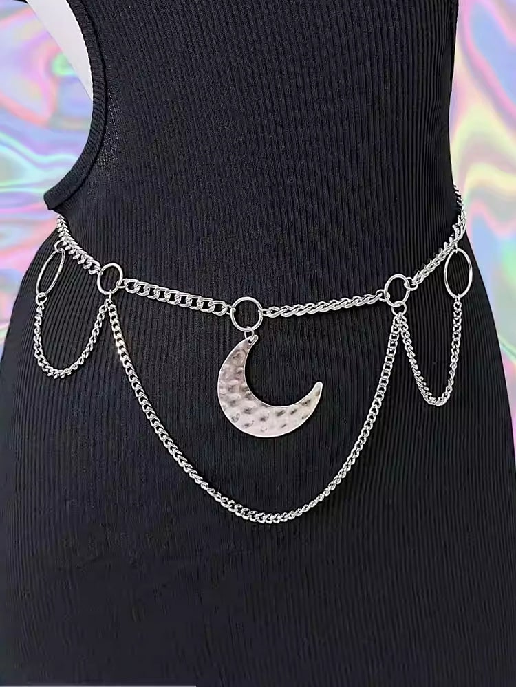 Kette Mond Taille Silber Y2K Charm