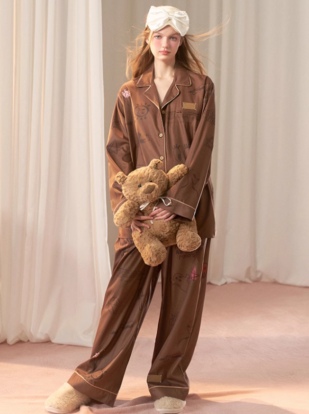 Illustration Brown Loose Pajamas