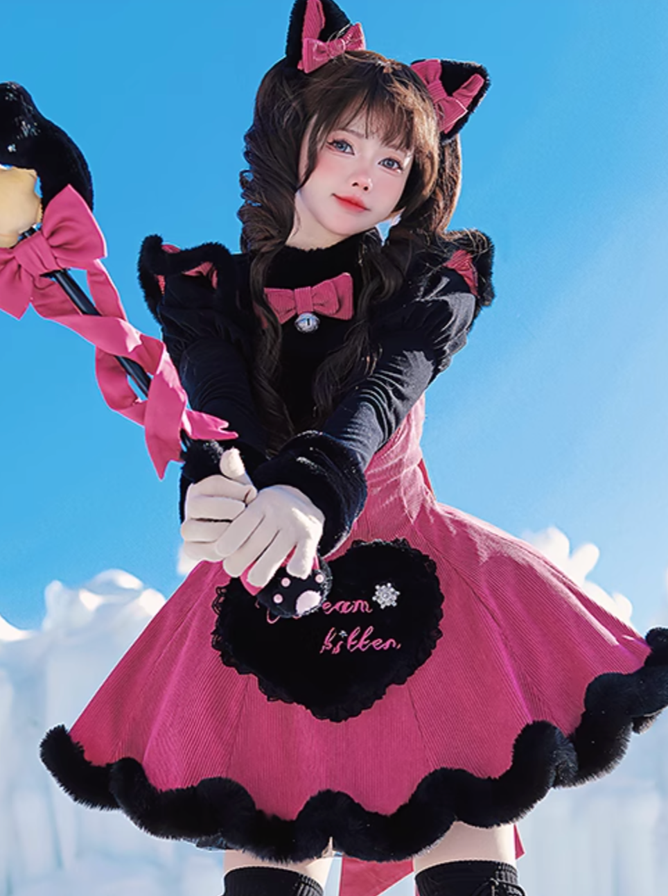 Skirt Ribbon Sweet Love Top + Suspender Girly