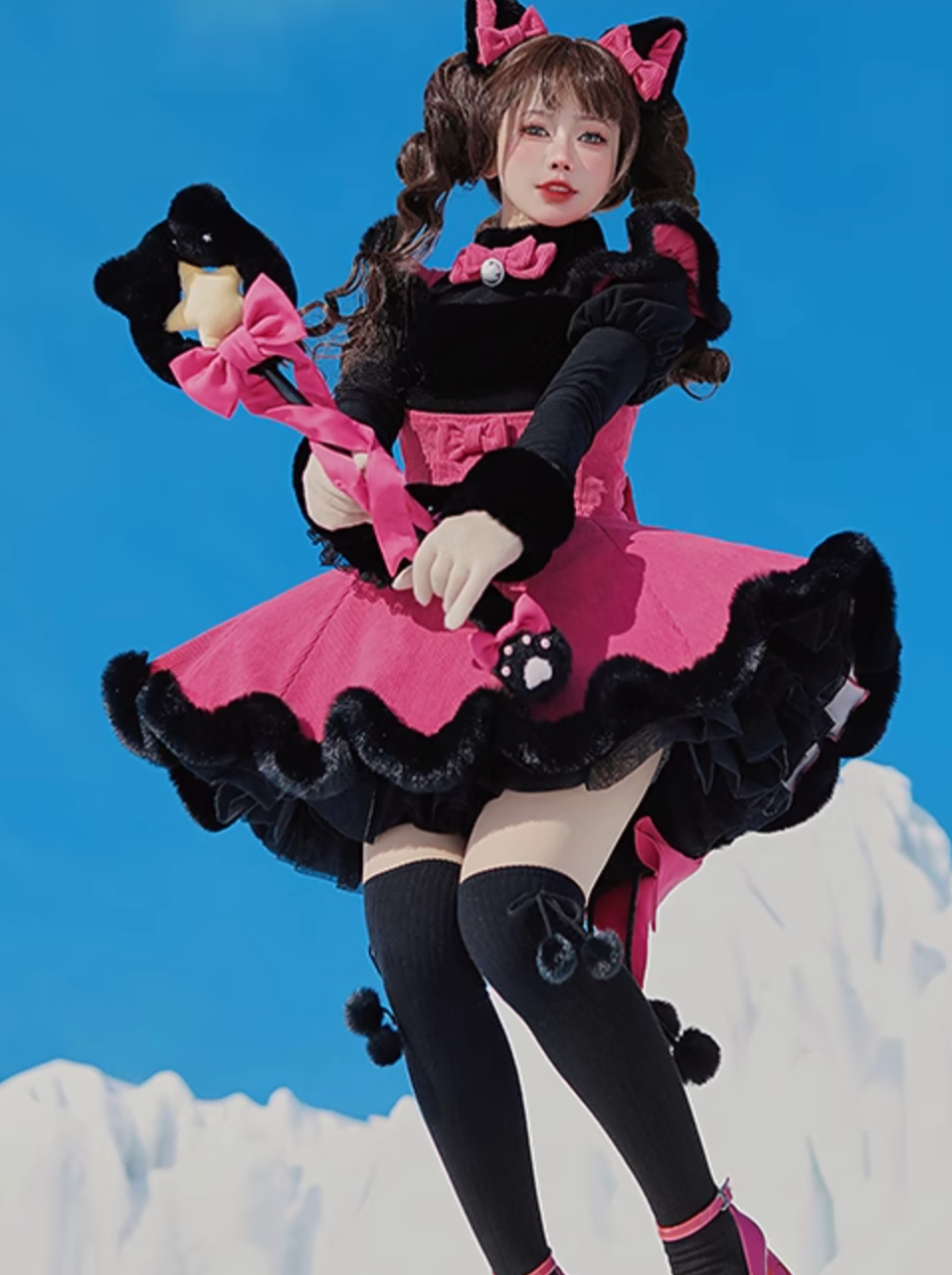 Skirt Ribbon Sweet Love Top + Suspender Girly