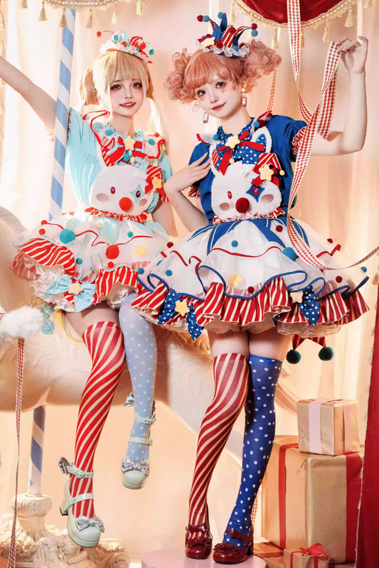 Pierrot Setup Komplettes Bunny-Zirkuskleid