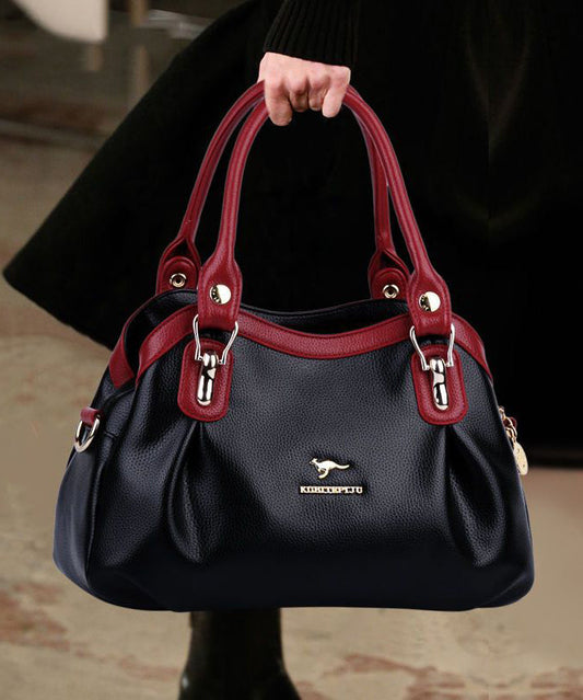 Bag Red 2025 Versatile Calf Solid Black Durable New Leather Tote