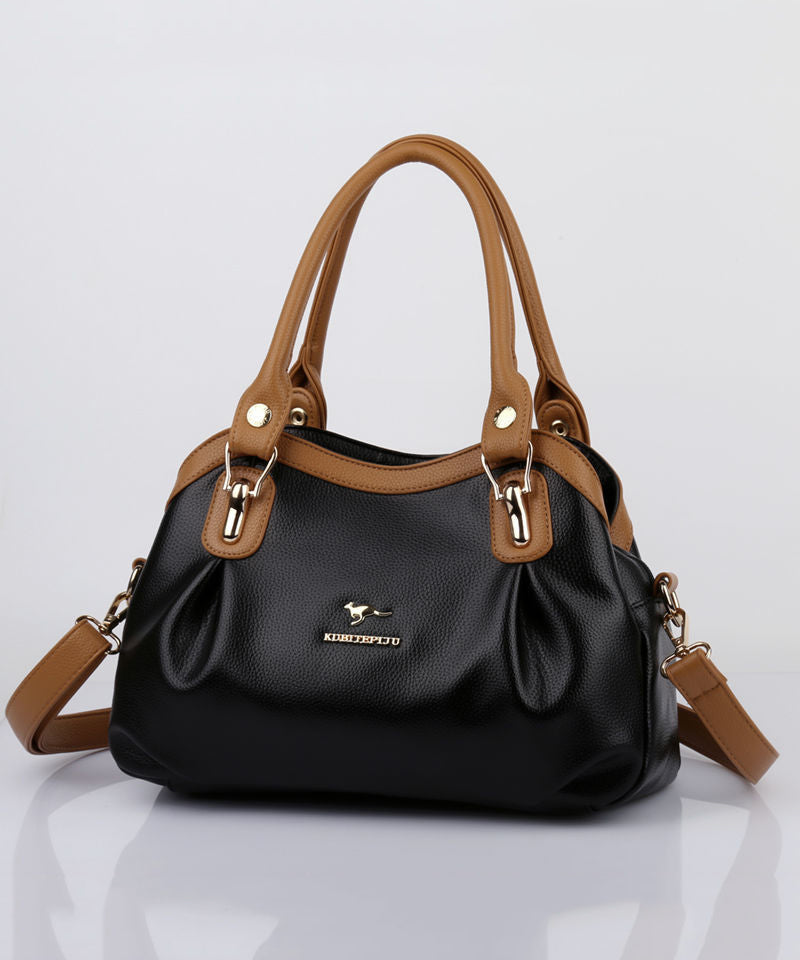 Bag Red 2025 Versatile Calf Solid Black Durable New Leather Tote