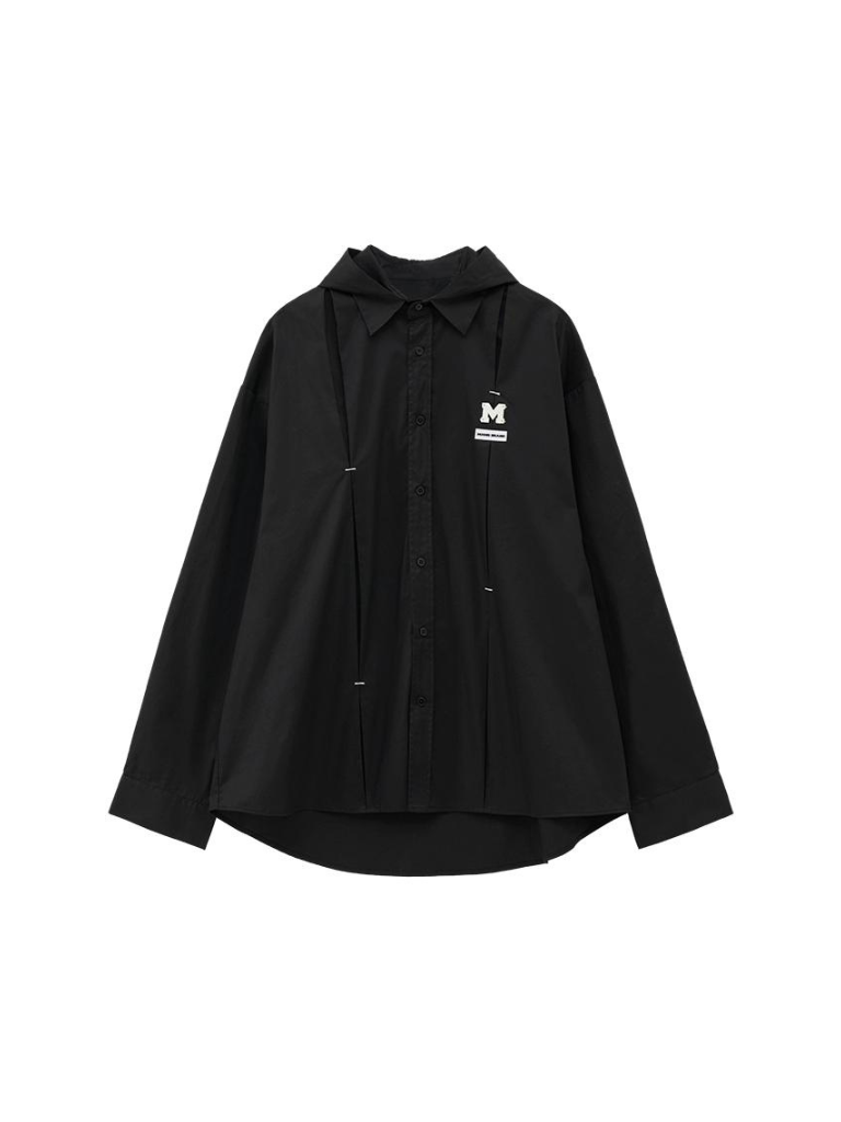 Plissiertes Kapuzenhemd Deconstructed Dark