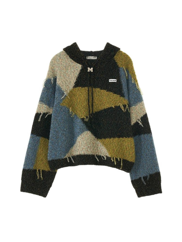 Kapuzenpullover in Retro-Block-Optik