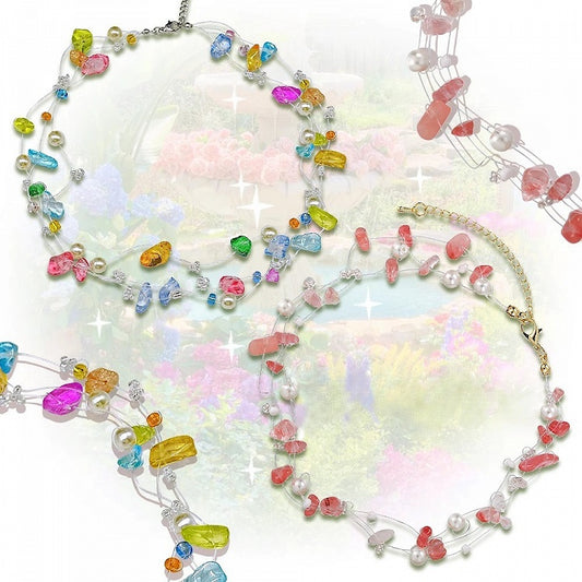 Y2K Pink/Colorful Decorated Necklace and Rhinestone Beaded