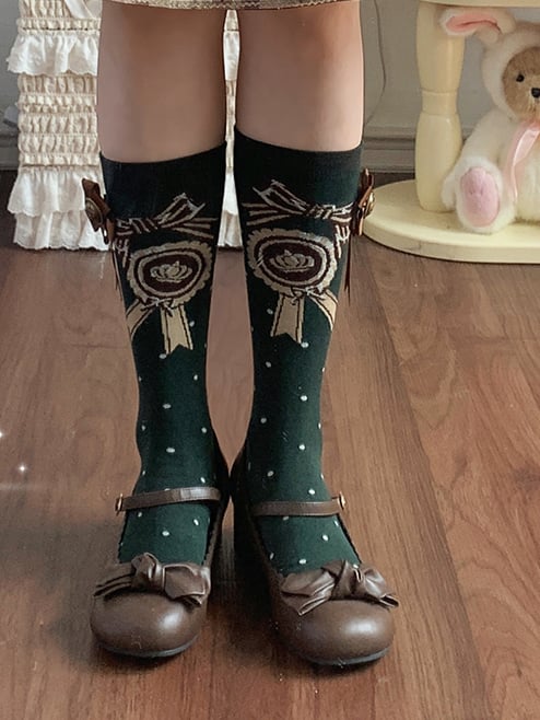 mit Aufnäher Rot/Rosa/Grün/Beige/Blau Socken Kalb JK