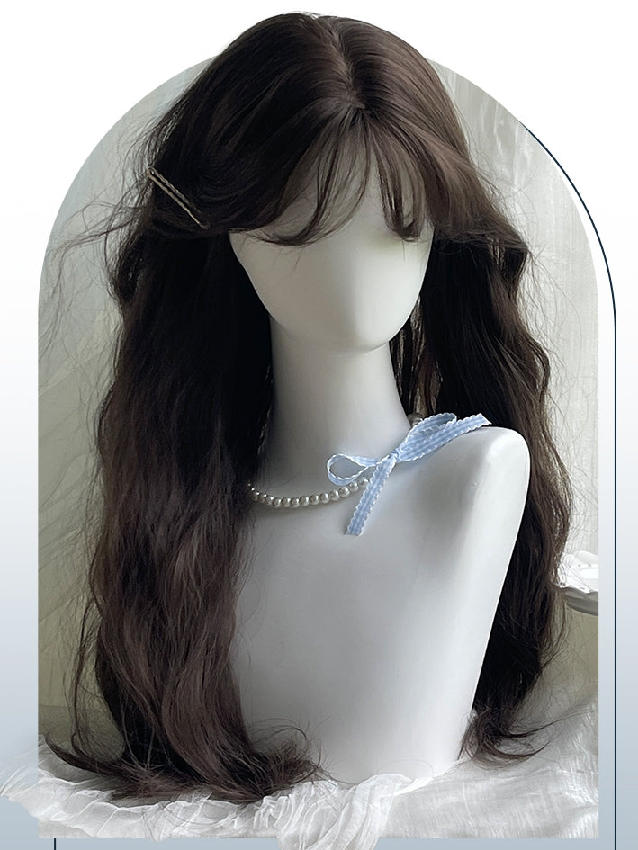 Brown 65CM With Wig Air Bangs Length Wavy
