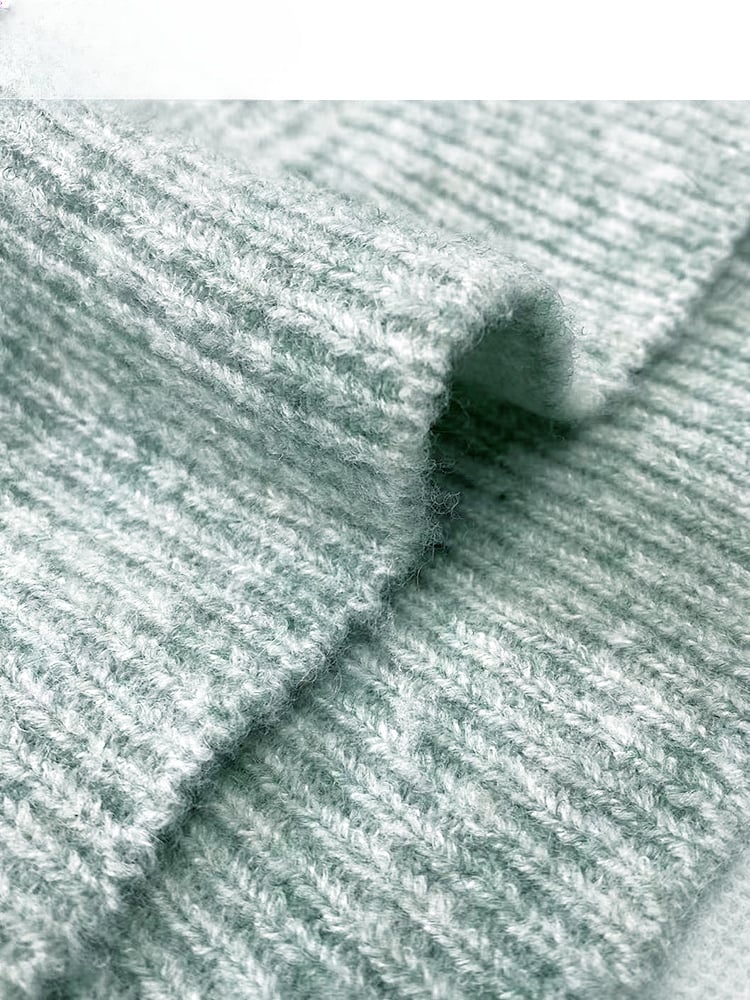 Mintgrüner Neckholder-Strickpullover mit Fake-Zweiteiler