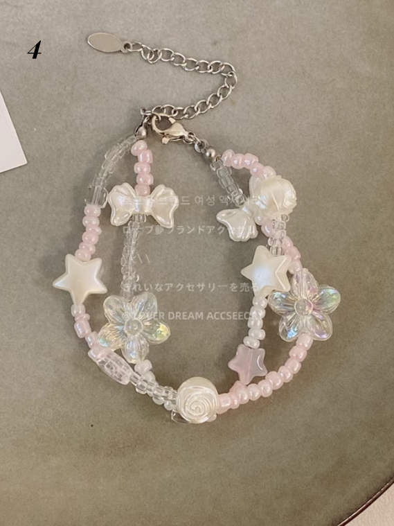 Collier et bracelet en forme d'ourson en gélatine Macron Y2K