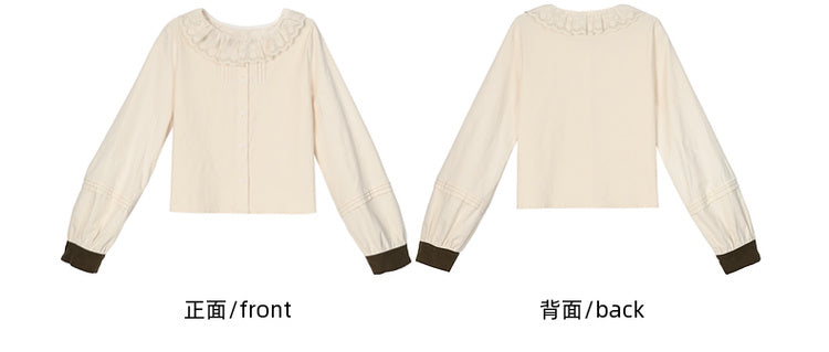 Aprikosenbluse mit Rundhalsausschnitt