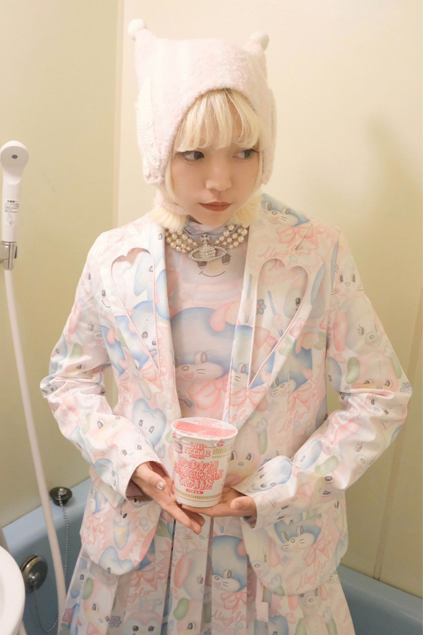 jacket y2k + collar skirt fantasy