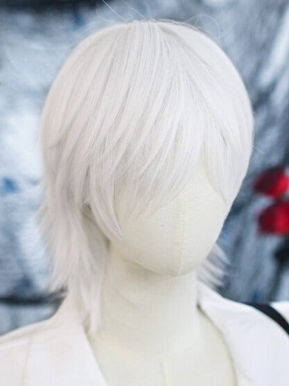 White Short Ouji Wig Straight 25-30CM