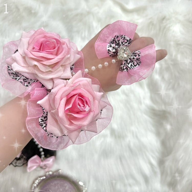 Rhinestone 4 Design With Heart Lace Bowknot Floral Options Trim Ring Decorated Bracelet
