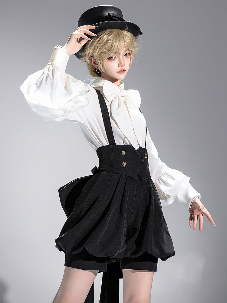 Chapeau haut de forme élégant à nœud papillon noir Ouji Fashion