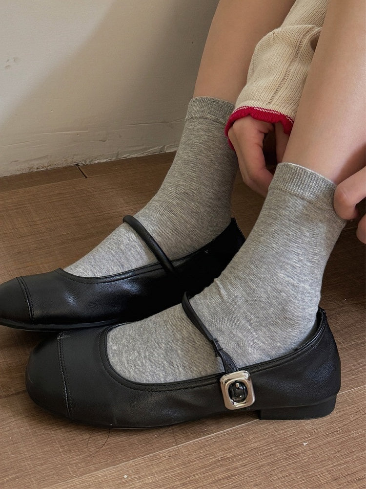 Weiße/Hellgraue/Dunkelgraue/Dunkelrote/Schwarze Baumwoll-Kalbsocken