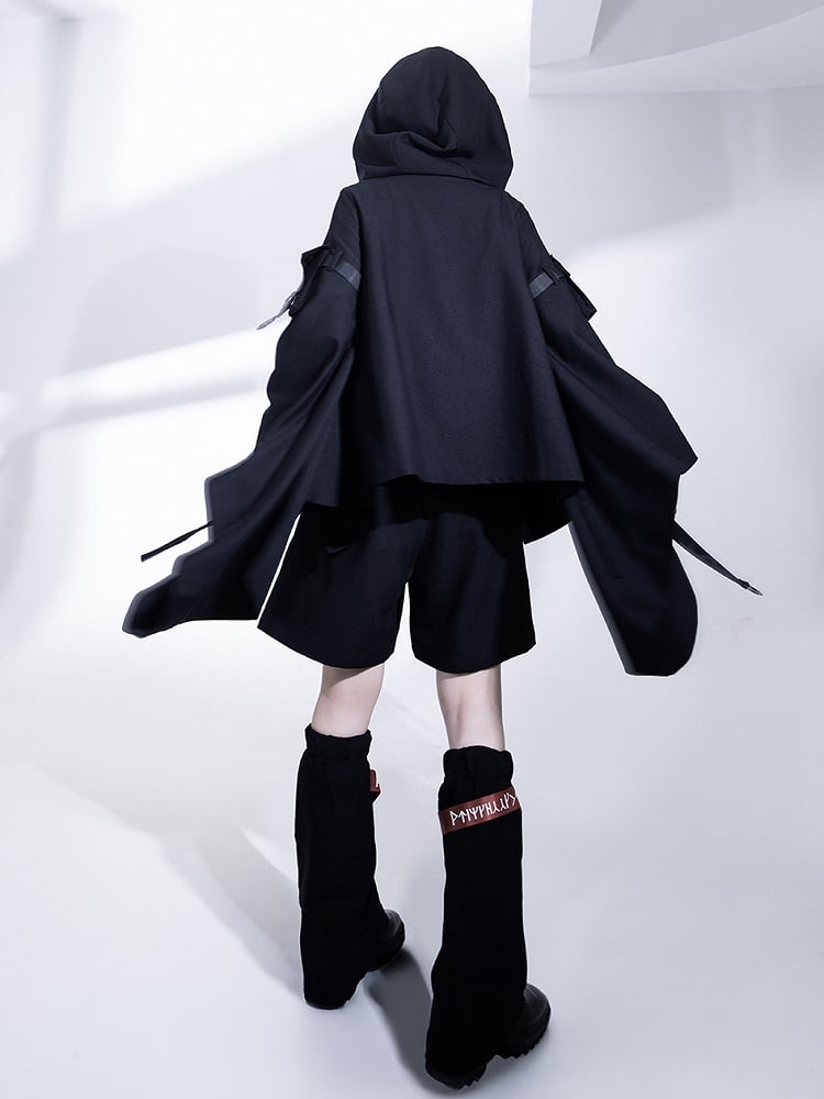 Ouji Shorts Red Techwear Fashion Strappy and Black