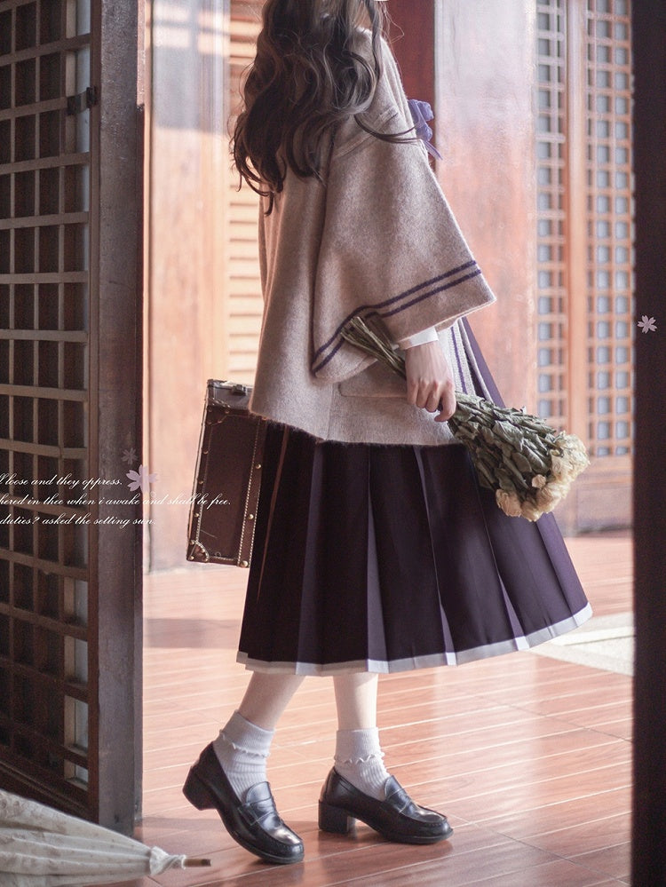 at Front Apricot Knit Cardigan with Self-tie Straps