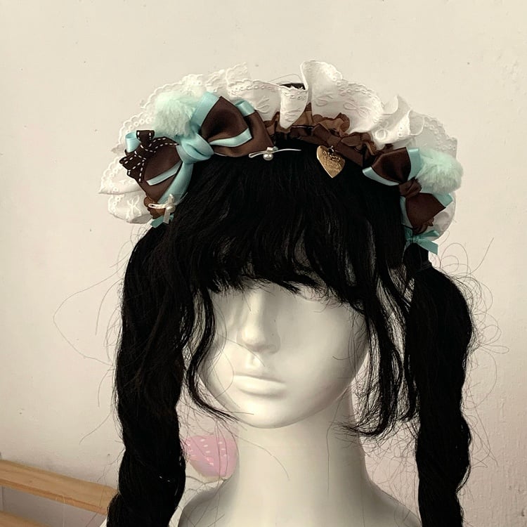 Bowknot KC Mint Sweet Chocolate Cat Maid Ear Cute