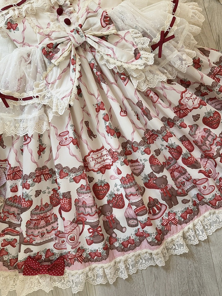 and Lolita Skirt Sweet Strawberry Jumper Teddy Print