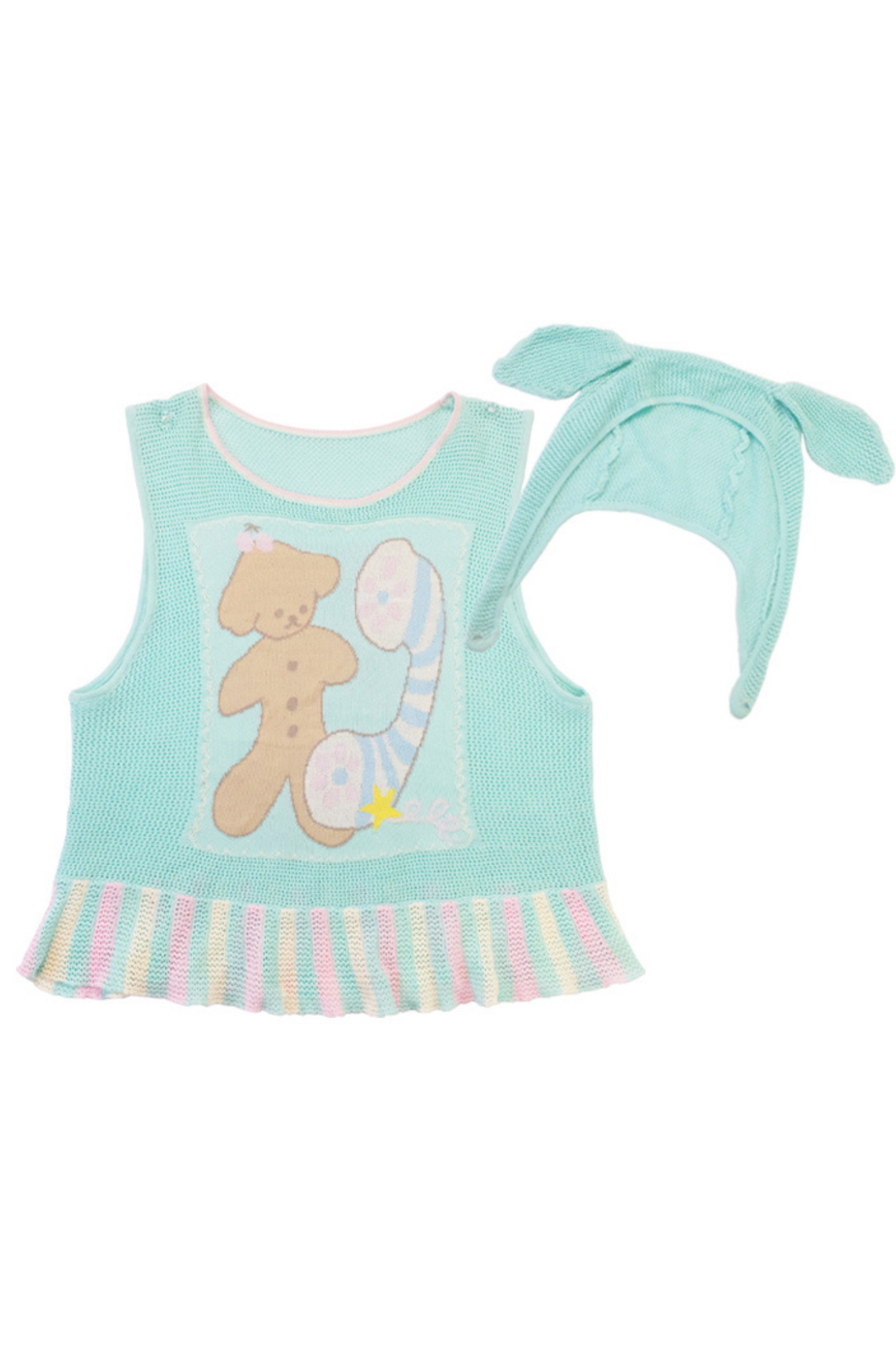 Subculture animal hat mesh vest +