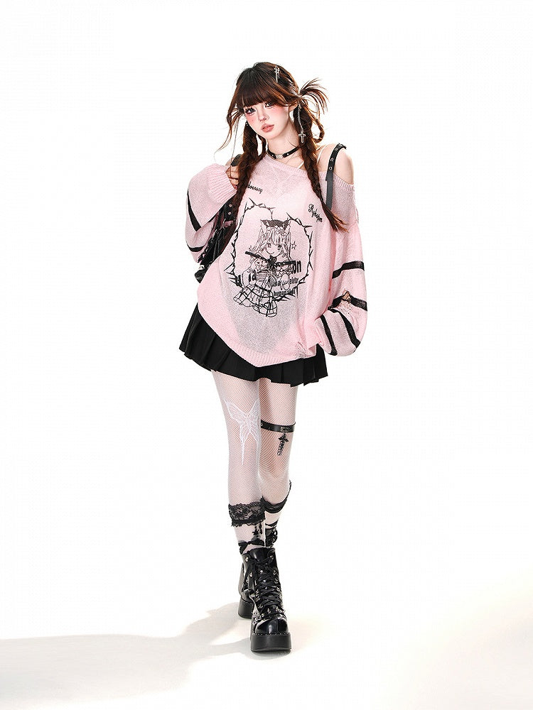 JK Uniform Pleated Skirt Buckle Belt Black