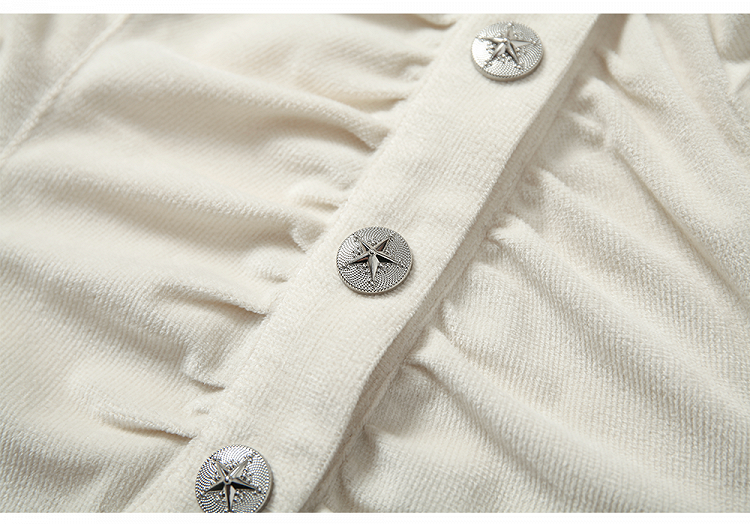 Chemise courte froncée abricot