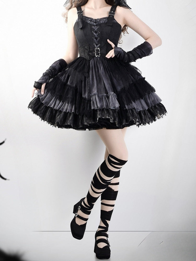 / Gray Black Gloves