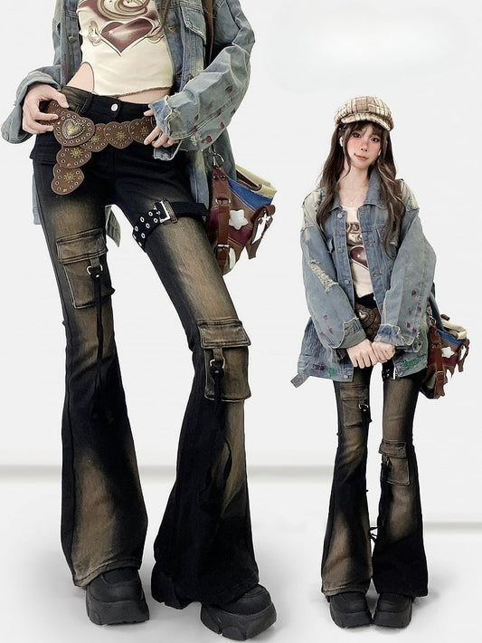 Distressed Flare Black Jeans Design Silhouette Bittersweet