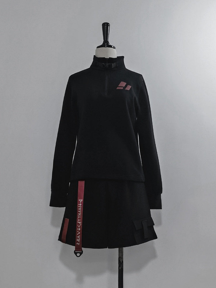 Ouji Shorts Red Techwear Fashion Strappy and Black