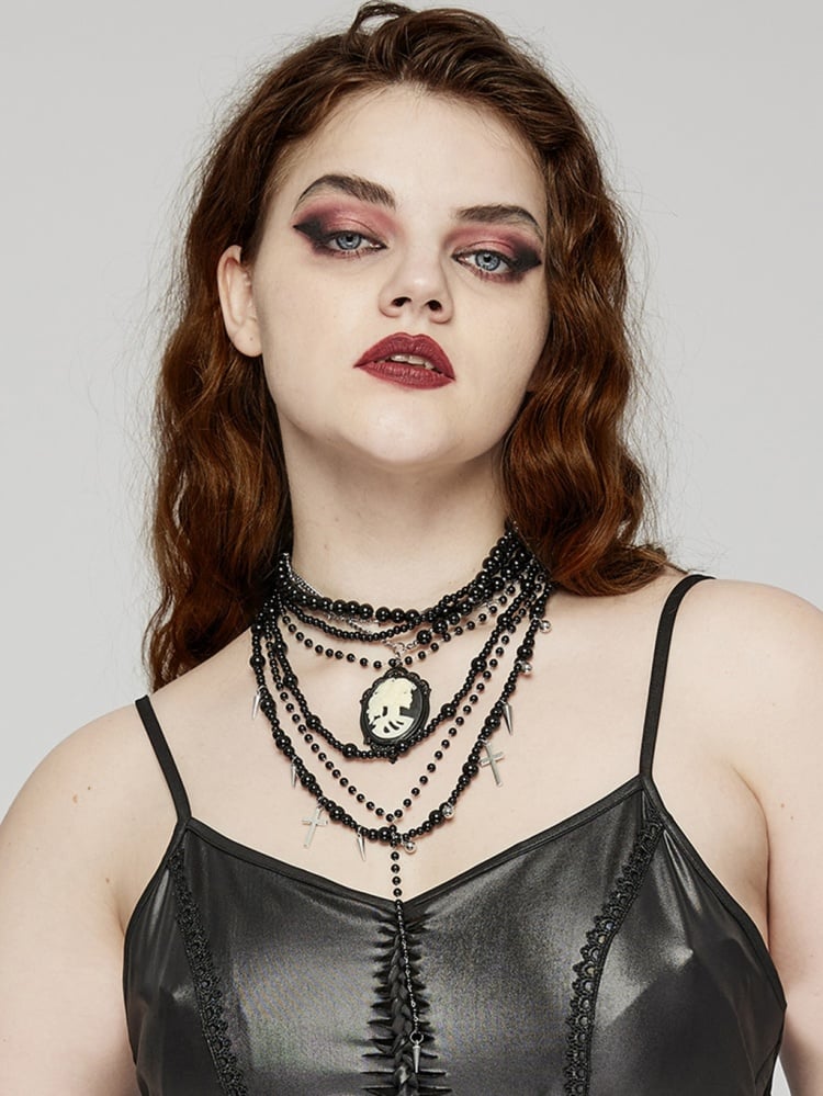 Goth Cross Mehrschichtige Halskette