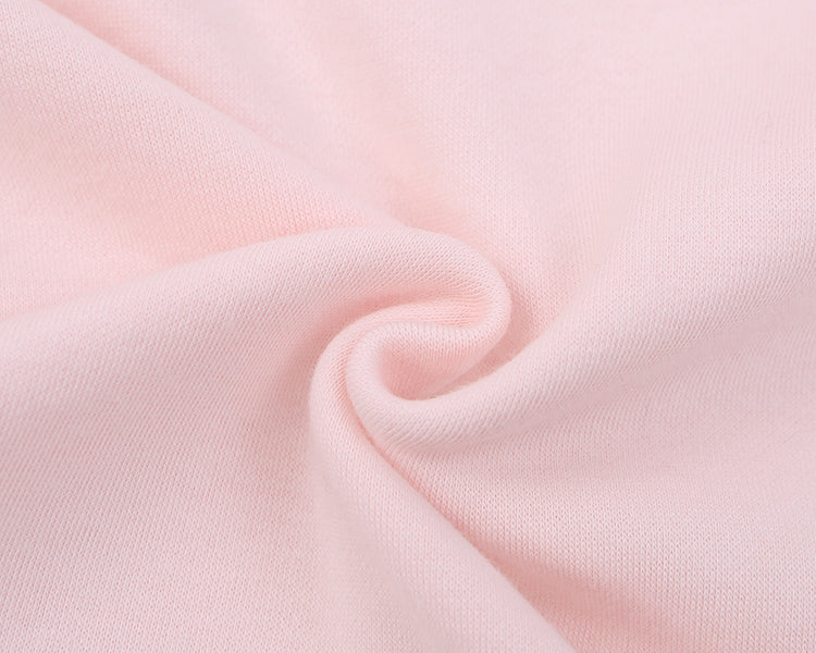 Rosa süßes Sweatshirt mit Plüschkragen und Hasenohren