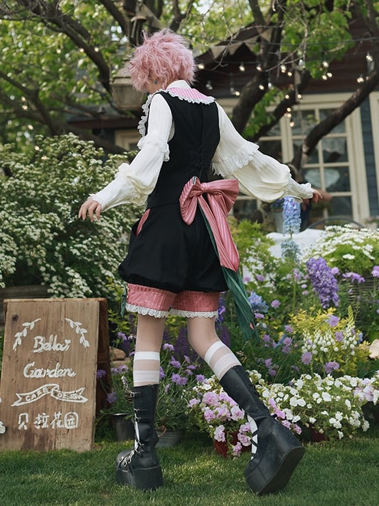 + Zirkusweste und schwarz-rosa Lolita-Blazer mit Kragen-Vibes Ouji
