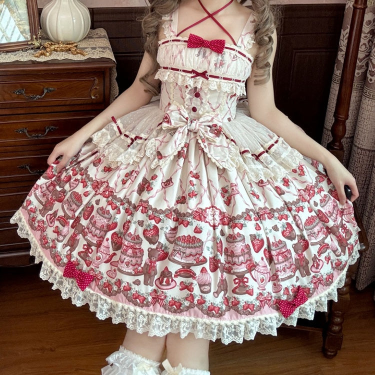 and Lolita Skirt Sweet Strawberry Jumper Teddy Print