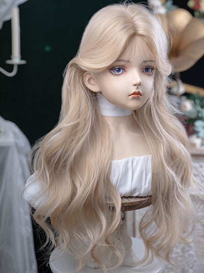 Bangs With Wavy Wig Curtain Blonde 75CM Length