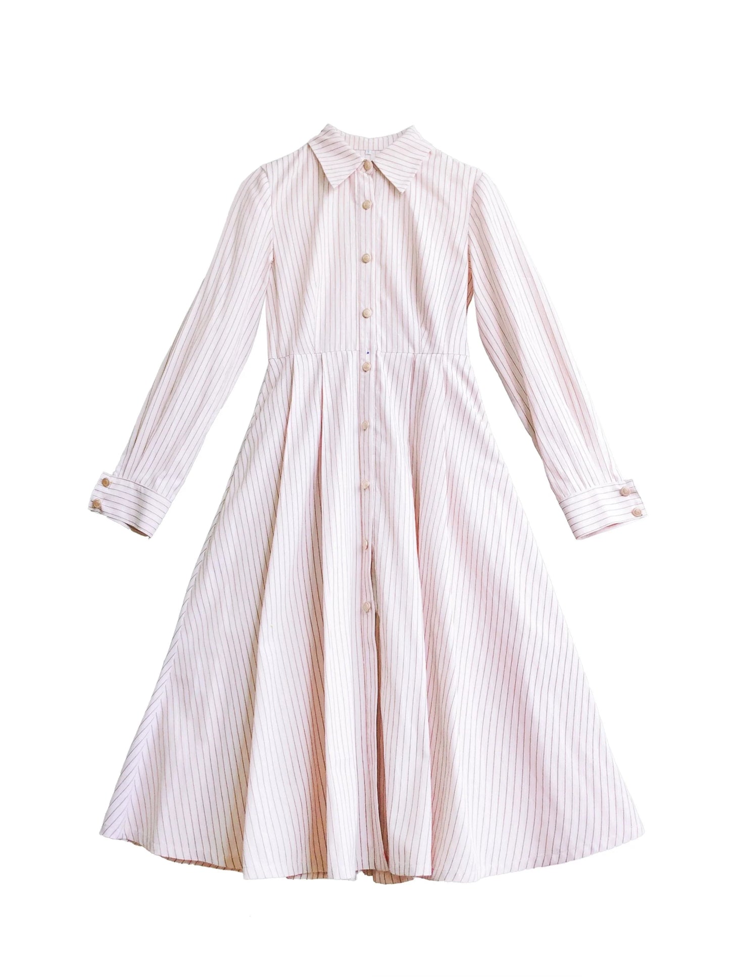 Shirt Dress Color + Tie Pleated Navy Suit Striped Badge Retro Magic Dress Academy