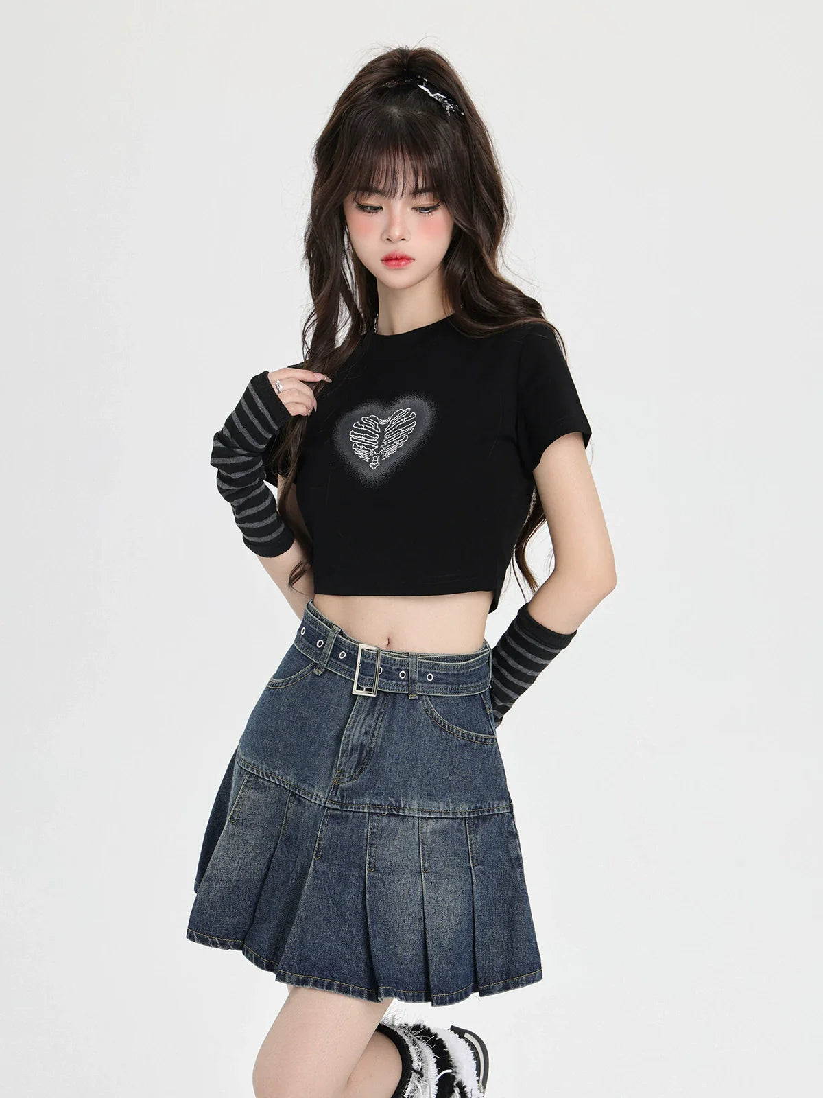 T-Shirt Sleeve American + Short Print Love